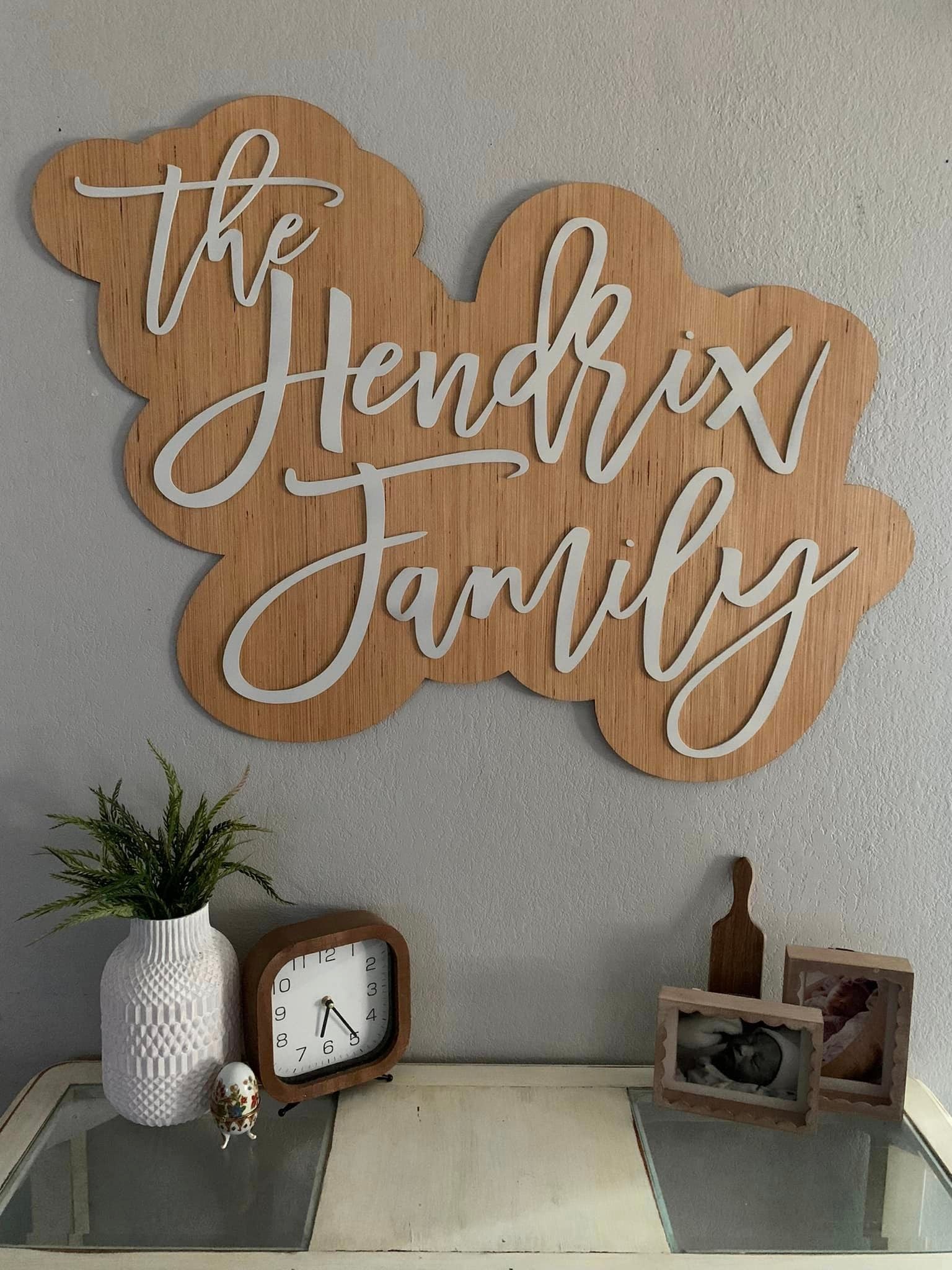 Custom Family Name Cut Out with backboard